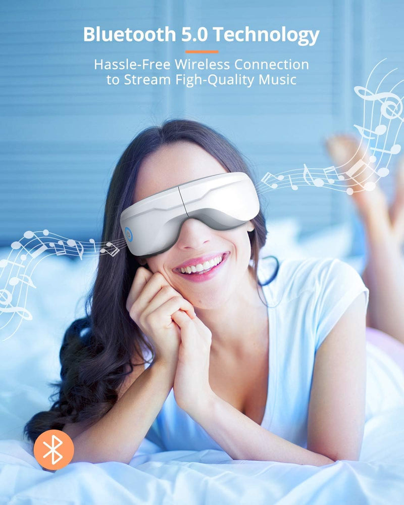 Ergonomic 5 Mode Eye Massager With Heat & Bluetooth Music