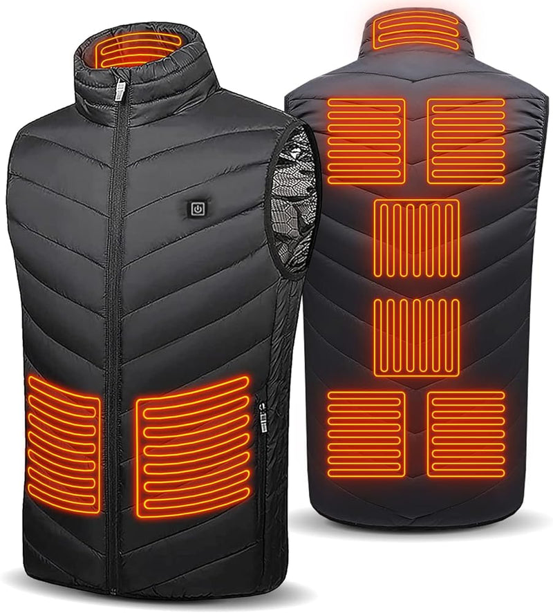 Electric Heated Unisex Thermal Winter Vest Jacket With 9 Heating Zones