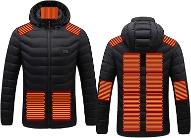 Electric Heated Thermal Winter Jacket With 15 Zones Including Shoulders & Elbows