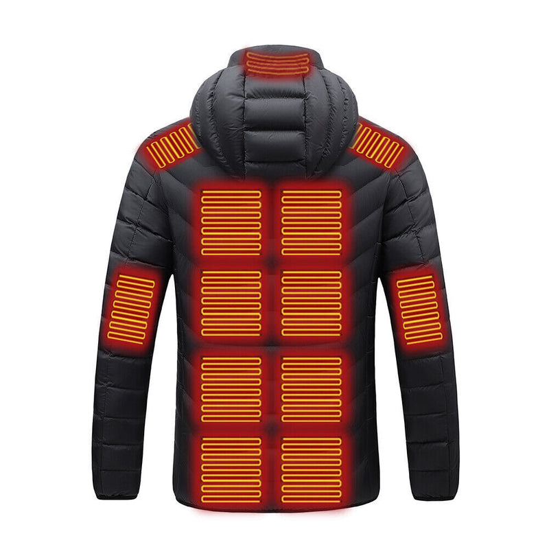 Electric Heated Thermal Winter Jacket With 15 Zones Including Shoulders & Elbows