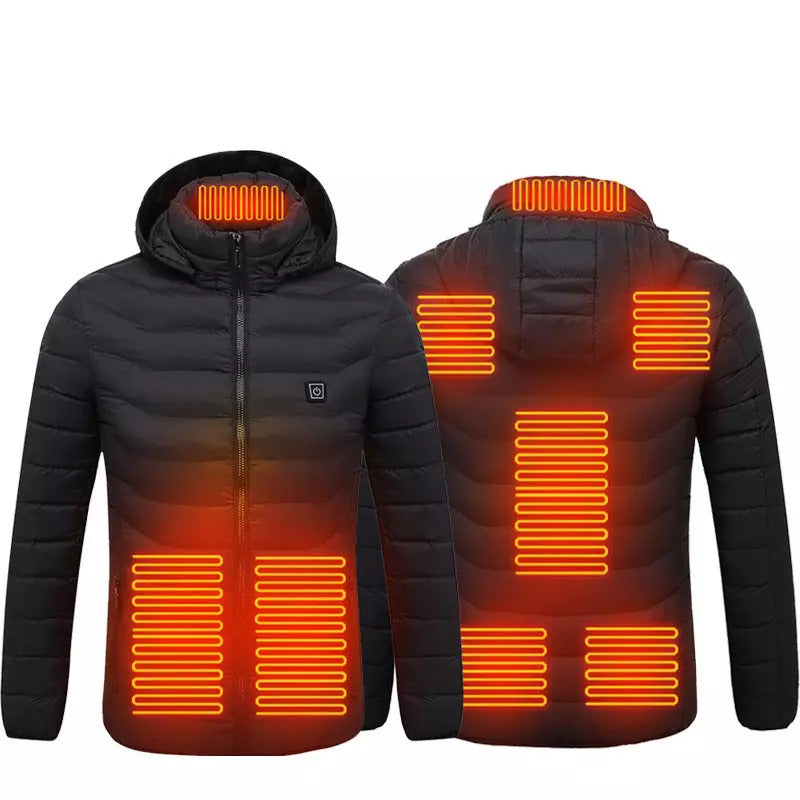 Electric Heated Unisex Thermal Winter Jacket With 9 Heating Zones