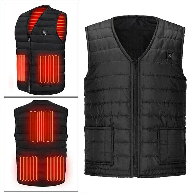 Electric Heated Unisex Thermal Winter Vest Jacket With 5 Heating Zones (Without Collar)