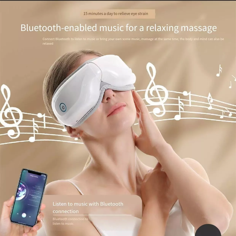 Ergonomic 5 Mode Eye Massager With Heat & Bluetooth Music