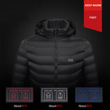 Electric Heated Thermal Winter Jacket With 15 Zones Including Shoulders & Elbows